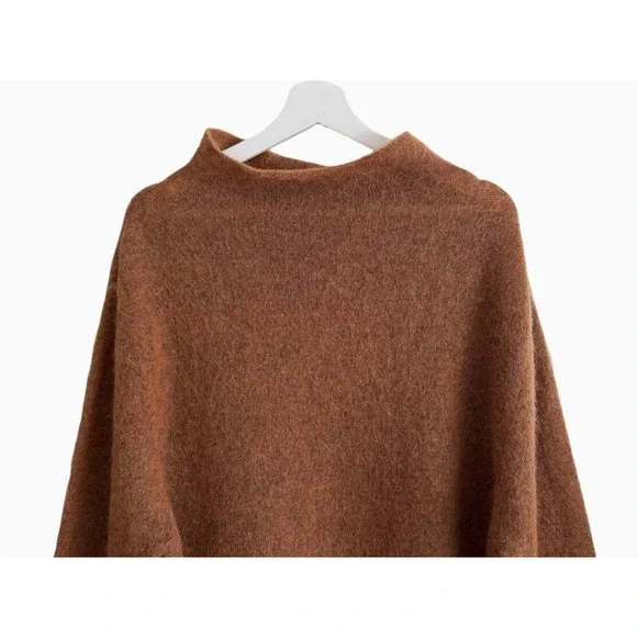 Eileen Fisher Mohair Wool Tunic Sweater 1X Funnel Neck Oversized Long Pullover - Picture 2 of 5